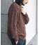 ケーブル編み モールクルーネック ニット