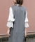 レースフリルギャザーブラウス