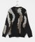 Wジャカード ニュアンスシャギーニット