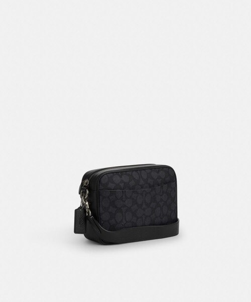 COACHアウトレット/ワーナークロスボディバッグ＊ブラック新品 公式】ワーナー クロスボディ バッグ・シグネチャー キャンバス