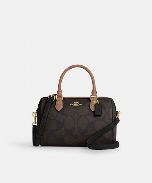 ❤️COACH❤️ミニ ローアン サッチェル・ブロックド シグネチャー キャンバス 公式】コーチアウトレット | ミニ ローアン サッチェル・ブロックド