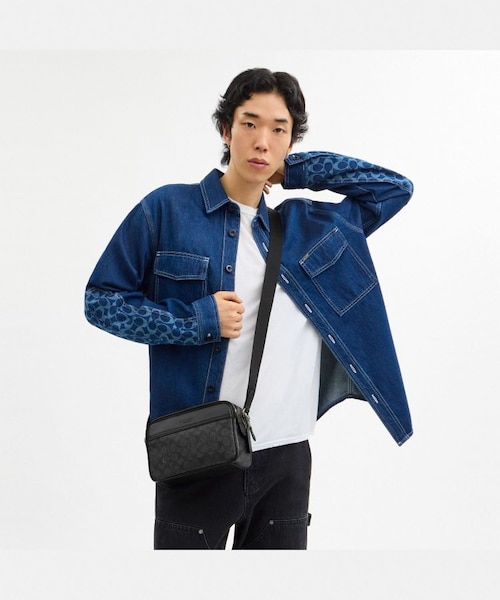 【値下げ】Coach グラハム　レザースリングバッグ 公式】グラハム クロスボディ バッグ・シグネチャー キャンバス