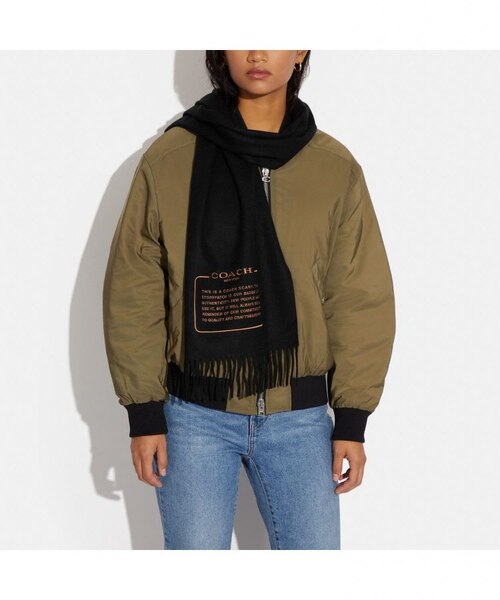 公式】エンブロイダード パッチ カシミヤ マフラー｜コーチ