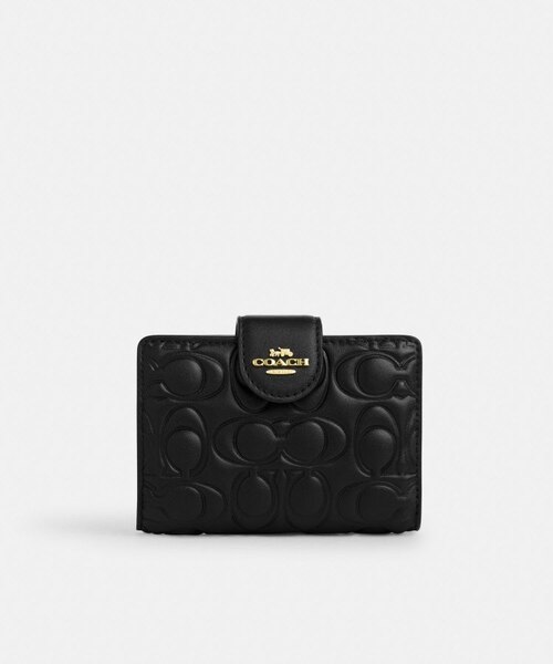 コーチ　ミディアム　コーナージップウォレット　シグネチャー　レザー COACH OUTLET｜【公式】ミディアム コーナー ジップ ウォレット