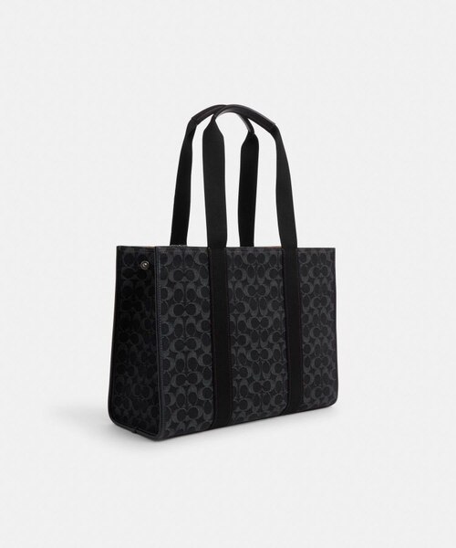 Coach ブラック スミス ラージ トート バッグ・シグネチャー デニム Coach ブラック スミス ラージ トート バッグ・シグネチャー