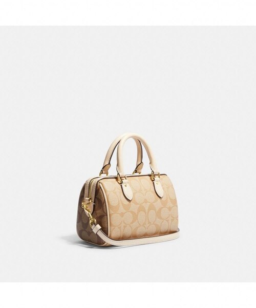❤️COACH❤️ミニ ローアン サッチェル・ブロックド シグネチャー キャンバス 公式】コーチアウトレット | ミニ ローアン サッチェル