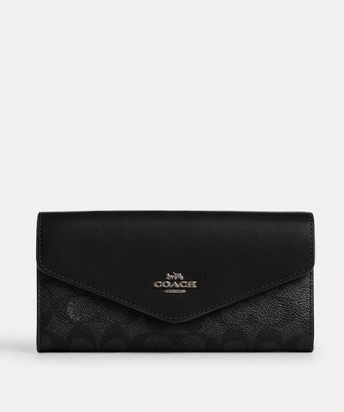 公式】エンベロープ ウォレット・シグネチャー キャンバス｜コーチ