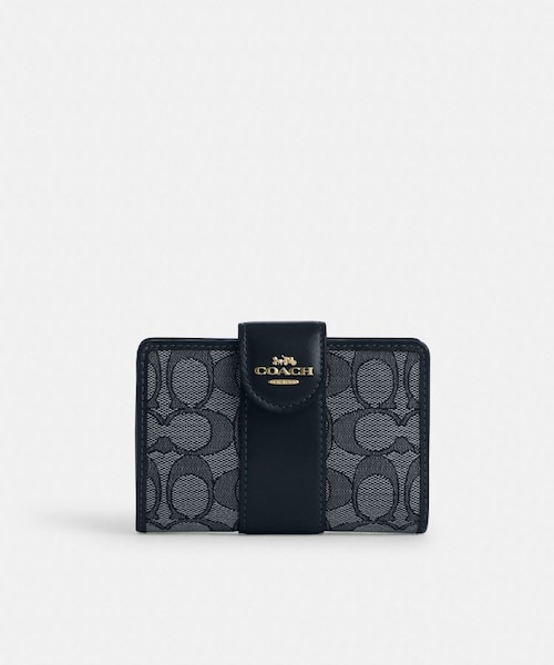 公式】ミディアム コーナー ジップ ウォレット・シグネチャー ジャ