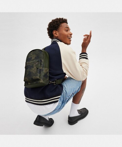 お洒落【Coach】シグネチャー カモプリント ウエストパック 公式】ウエスト パック・シグネチャー キャンバス・カモ