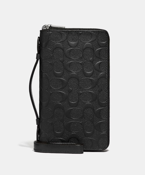 COACH ダブル ジップ トラベル オーガナイザー シグネチャー レザー COACH OUTLET｜【公式】ダブル ジップ トラベル オーガナイザー