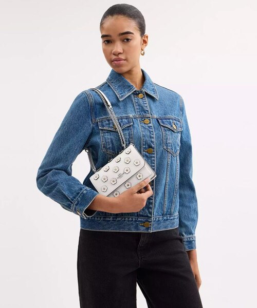 新作★【COACH】ミニクレア クロスボディ フローラル アップリケ 公式】テリ ミニ クロスボディ バッグ・フローラル アップリケ