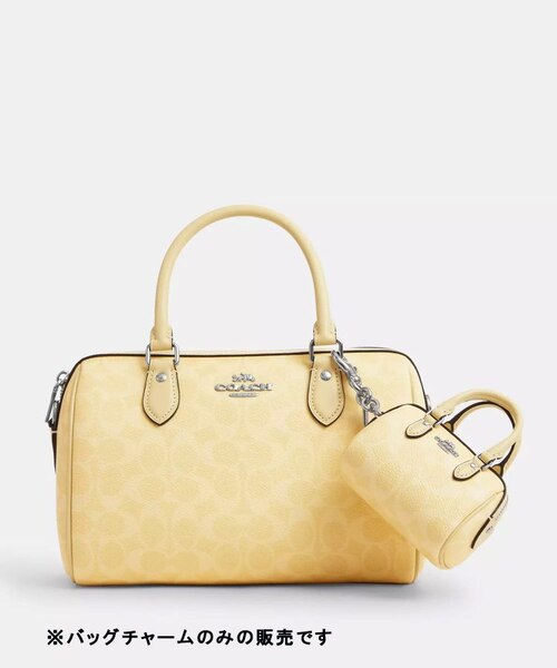 公式】ミニ ローアン バッグ チャーム・シグネチャー キャンバス