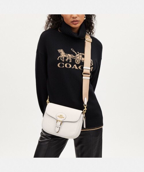 ドラちゃん　美品　希少カラー　赤　coach コーチ　アメリアサドルバッグ 25 ファッション 希少 美品 希少カラー 赤 coach コーチ