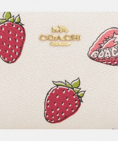 公式】スナップ ウォレット・ストロベリー プリント｜コーチ