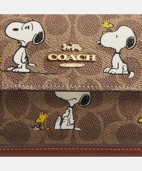 COACH X PEANUTS】ヘイリー フラップ バッグ・シグネチャー キャンバス 