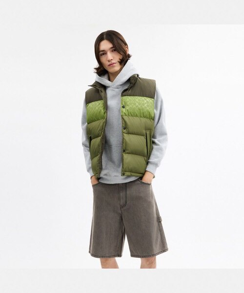 COACH リバーシブルベスト 公式】リバーシブル カラーブロック ダウン ベスト｜コーチ