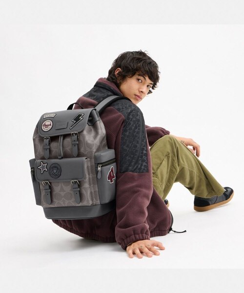 マ*ビ様 コーチ　Coach スプリント バックパック　グレー　完売品 公式】スプリント バックパック・マキシ シグネチャー キャンバス