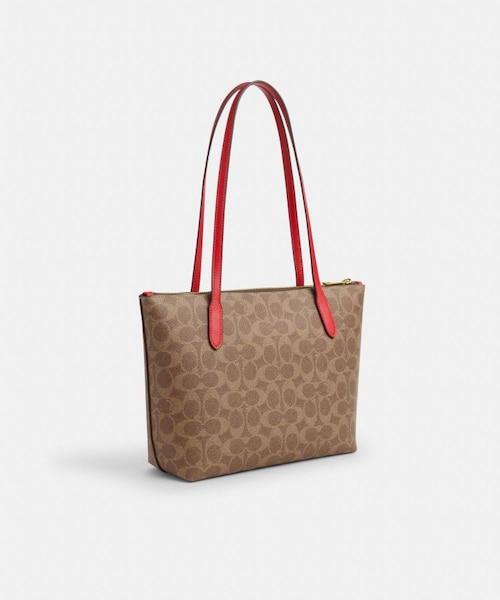 公式】フィオナ ジップ トート バッグ・シグネチャー キャンバス