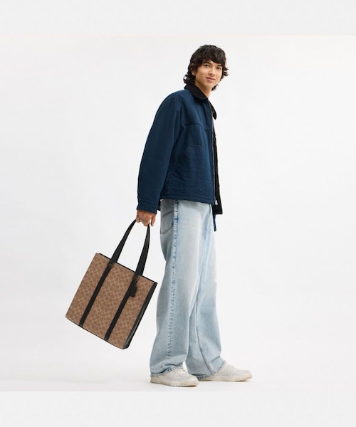 ま*も様 コーチ CE749 グラハム ストラクチャード 2WAYバッグ グリー COACH（コーチ） 国内発送 バッグ メンズ トートバッグ モノグラム