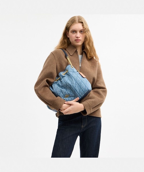 COACH コーチ エヴリン デニムキルティングトートバッグ　　美品 公式】エヴリン ショルダー バッグ・キルティング｜コーチ