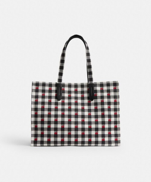 COACH コーチ ギンガムチェック チェリー トートバッグ 可愛いチェック 
