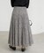 フラワー刺繍タックフレアスカート