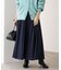 フラワー刺繍タックフレアスカート