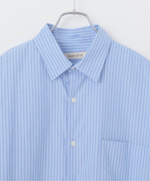 LAWN ストライプ 半袖レギュラーカラーシャツ｜ベーセーストックの