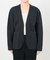 collarless soft knit ジャケット