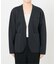 collarless soft knit ジャケット