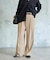 シルキードレープタックストレートパンツ