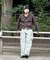 フェード ワイド カーゴ デニム パンツ