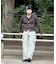フェード ワイド カーゴ デニム パンツ