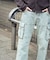 フェード ワイド カーゴ デニム パンツ