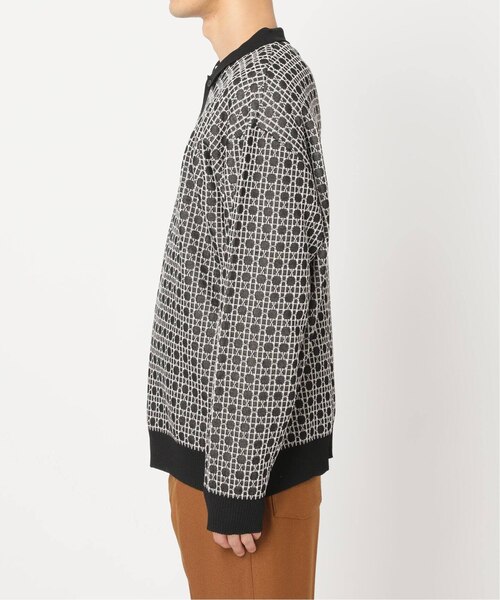 レトロモダンパターン L/S ニットポロシャツ｜ベーセーストック