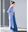 ロングルーズストライプシャツワンピ