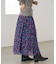 DEVEAUX ランダムヘム プリントスカート