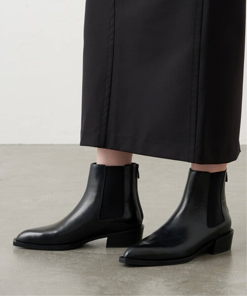 新品未使用　GRISEレザーチェルシーショートブーツ GRISEレザーEDGEポインテッドチェルシーショートブーツ｜ベーセー