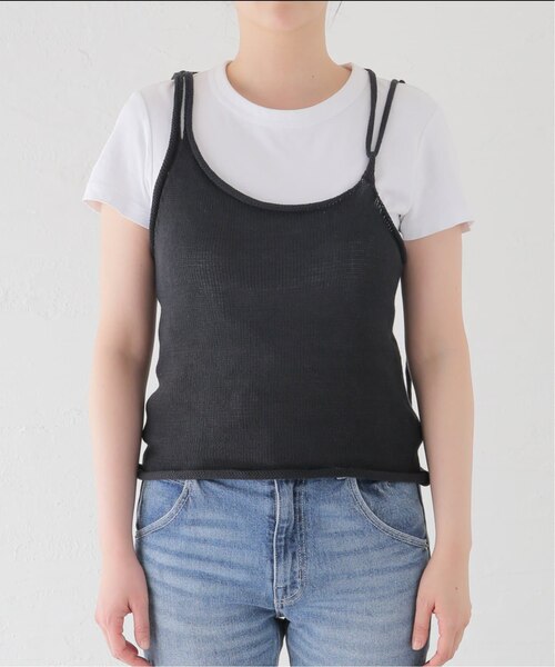 SEEALL キャミソール SEEALL/シーオール】 STRING TOP:ニットキャミソール｜ベーセー