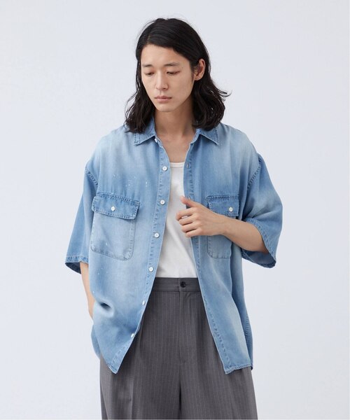 キャピタル　デニム　半袖シャツ　加工 MAGLIANO｜デニムギャザー加工シャツ
