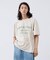 ピグメント加工 プリント クルーネックTシャツ