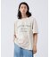 ピグメント加工 プリント クルーネックTシャツ