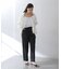 【洗える】コットンサテンセミバレルパンツ