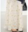 フラワープリント バイヤススカート