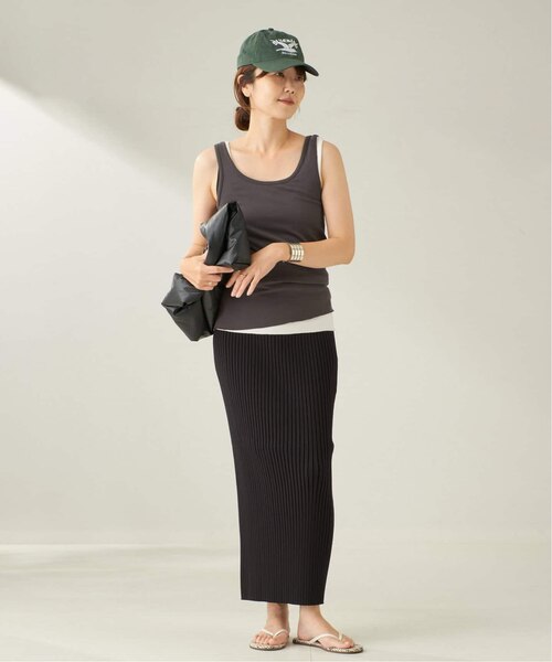 RIBニットBasicスカート スリットリブニットタイトスカート | Slit rib knit tight skirt