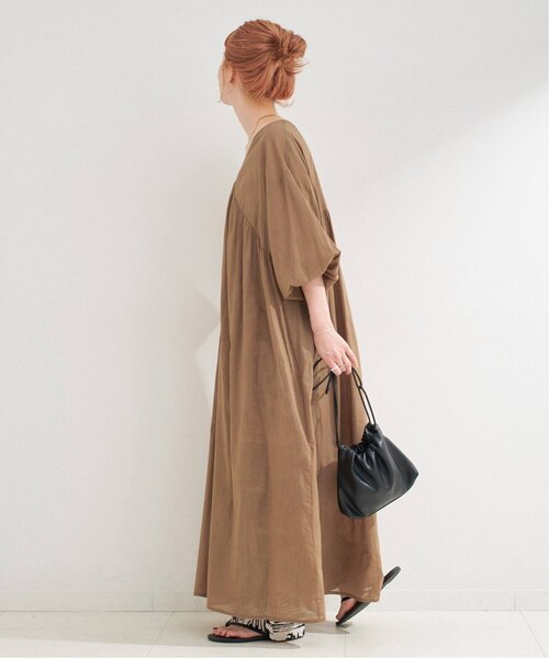 手洗い可 / ボイルVネックマキシワンピース｜ベーセーストックの