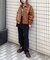 フェイクレザージップブルゾン