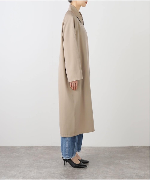 ♦︎cen.♦︎ トレンチコート　ノーカラーギャバロングコート ♦︎cen.♦︎ トレンチコート ノーカラーギャバロングコート