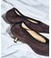 GRISE5.5cmレザースクエアストレッチパンプス