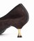 GRISE5.5cmレザースクエアストレッチパンプス